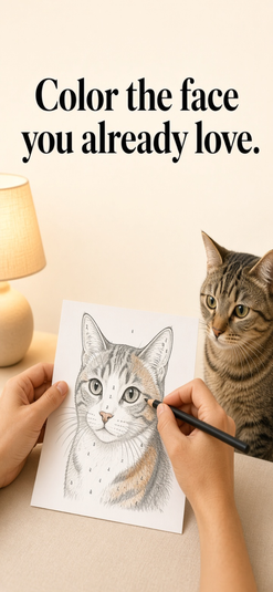 Coloring My Photo pet portrait coloring page