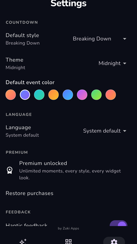 EventTick Settings and Premium
