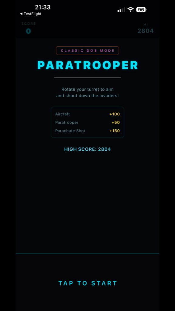Classic mode — paratrooper blitz