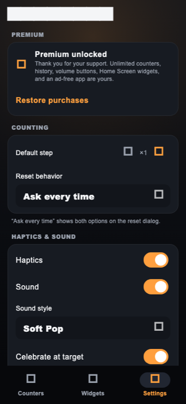 TallyNudge Settings and Premium