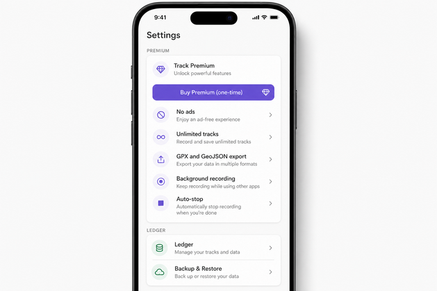 Settings — track ledger