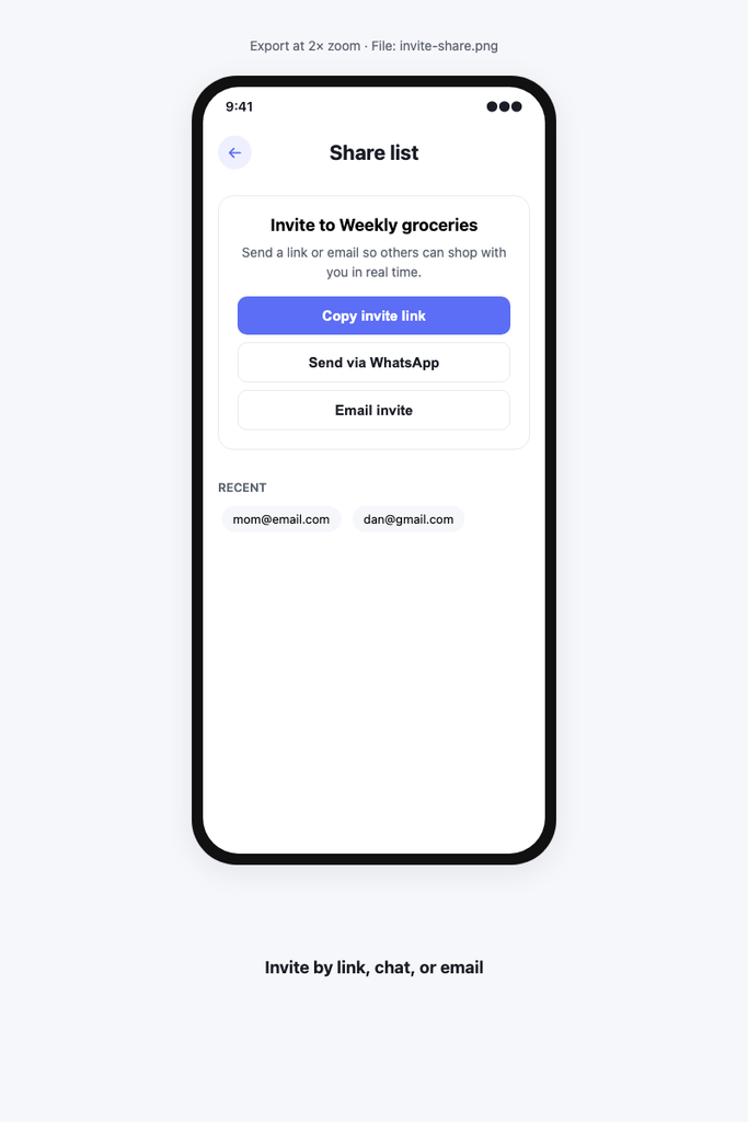 Invite & share — zulist