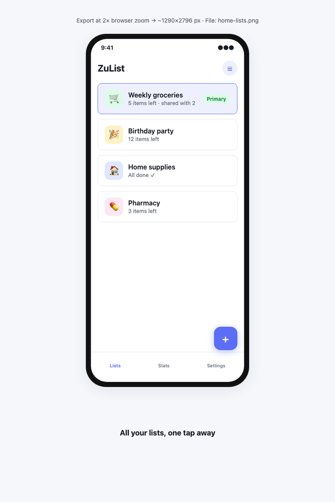 Your lists — zulist