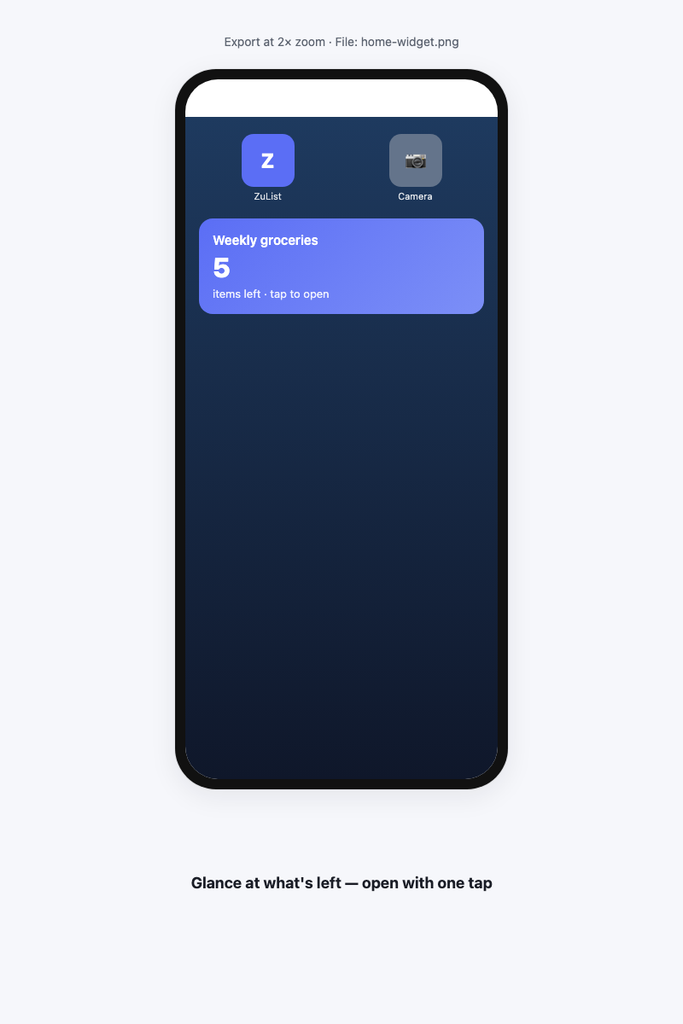 Home widget — zulist